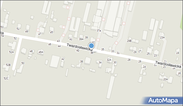 Piotrków Trybunalski, Twardosławicka, 36, mapa Piotrków Trybunalski