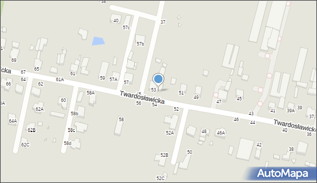 Piotrków Trybunalski, Twardosławicka, 53A, mapa Piotrków Trybunalski