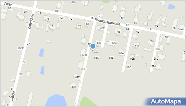 Piotrków Trybunalski, Twardosławicka, 66D, mapa Piotrków Trybunalski
