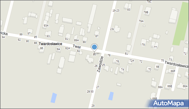 Piotrków Trybunalski, Twardosławicka, 80, mapa Piotrków Trybunalski