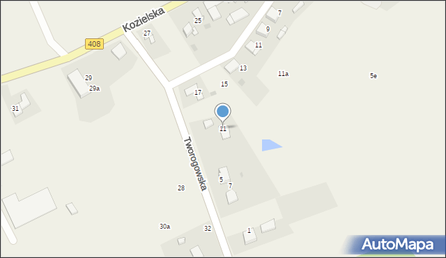 Sierakowice, Tworogowska, 11, mapa Sierakowice