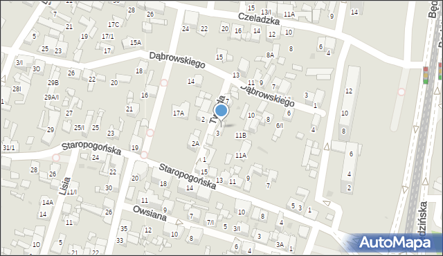 Sosnowiec, Twarda, 5, mapa Sosnowca
