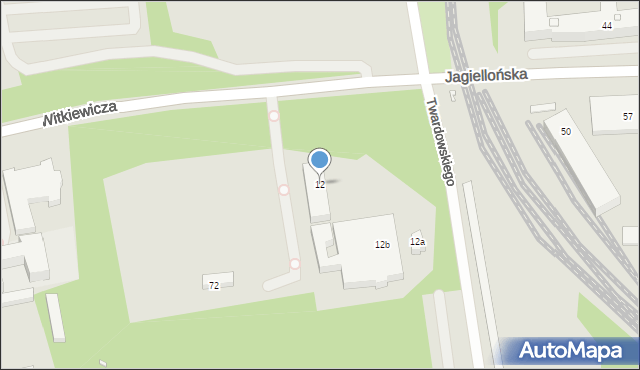 Szczecin, Twardowskiego Kazimierza, 12, mapa Szczecina
