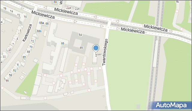 Szczecin, Twardowskiego Kazimierza, 2, mapa Szczecina