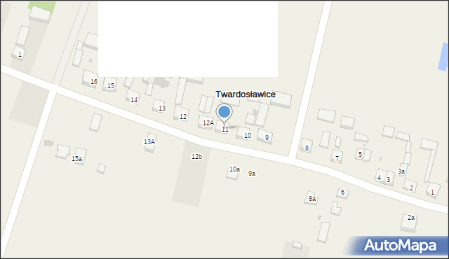 Twardosławice, Twardosławice, 11, mapa Twardosławice