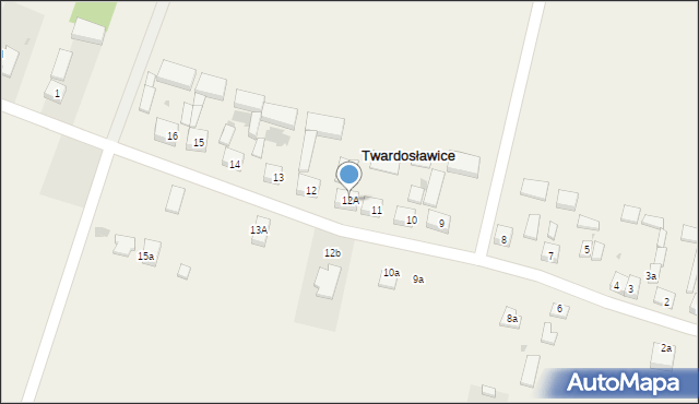 Twardosławice, Twardosławice, 12A, mapa Twardosławice