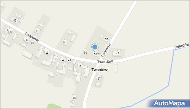 Twardów, Twardów, 58, mapa Twardów