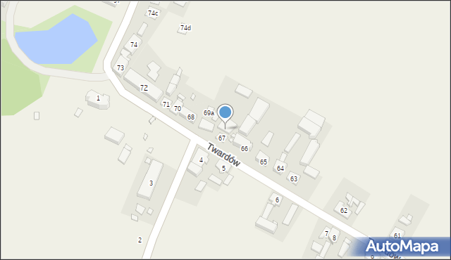 Twardów, Twardów, 67A, mapa Twardów