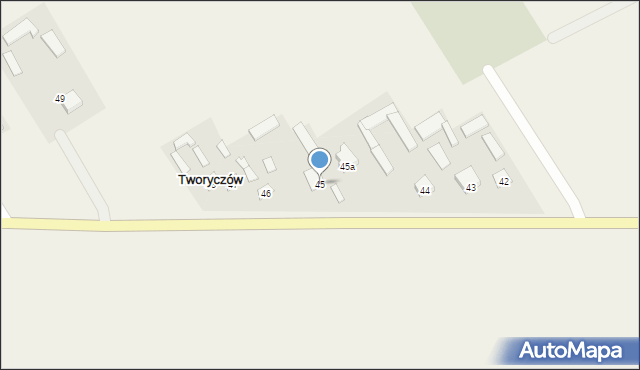 Tworyczów, Tworyczów, 45, mapa Tworyczów