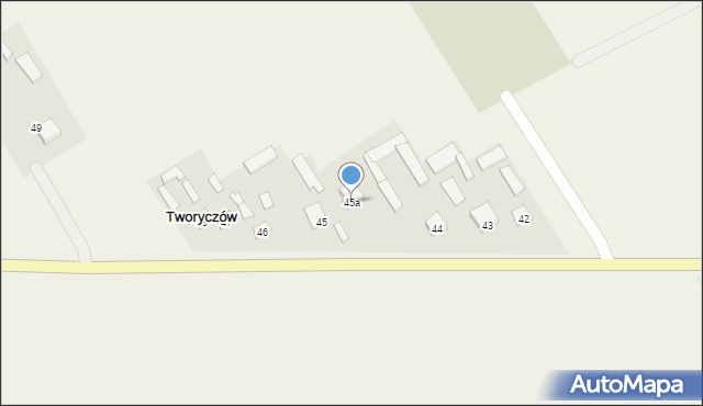 Tworyczów, Tworyczów, 45a, mapa Tworyczów