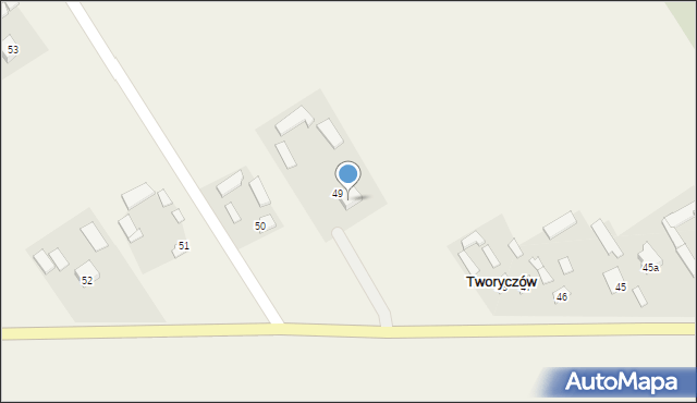 Tworyczów, Tworyczów, 49A, mapa Tworyczów