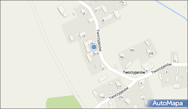 Tworzyjanów, Tworzyjanów, 13, mapa Tworzyjanów