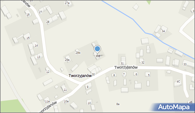 Tworzyjanów, Tworzyjanów, 30B, mapa Tworzyjanów