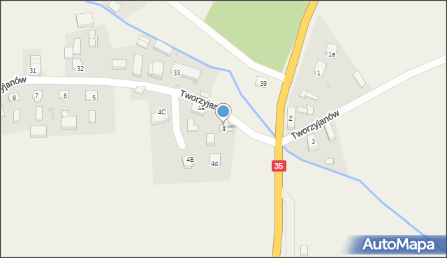 Tworzyjanów, Tworzyjanów, 4, mapa Tworzyjanów