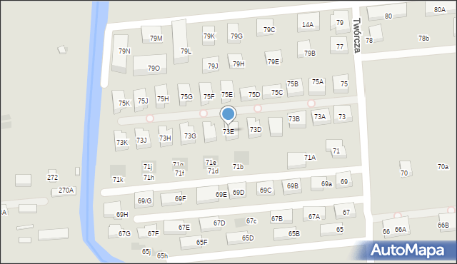 Warszawa, Twórcza, 73E, mapa Warszawy