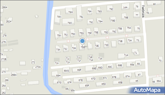 Warszawa, Twórcza, 73G, mapa Warszawy