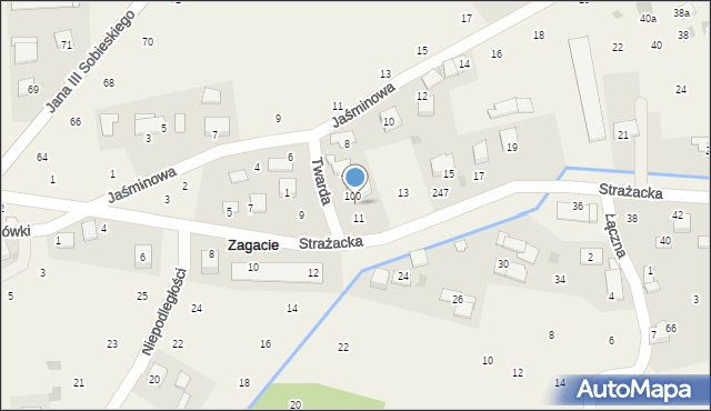 Zagacie, Twarda, 2, mapa Zagacie