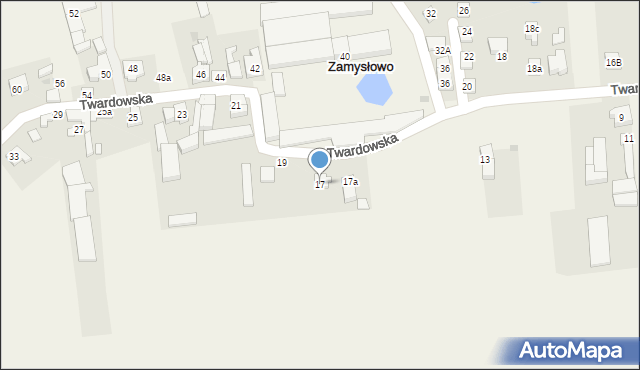 Zamysłowo, Twardowska, 17, mapa Zamysłowo