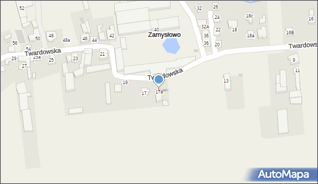 Zamysłowo, Twardowska, 17a, mapa Zamysłowo