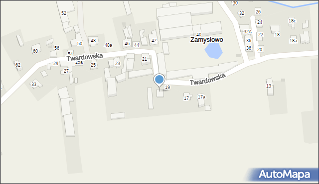 Zamysłowo, Twardowska, 19a, mapa Zamysłowo