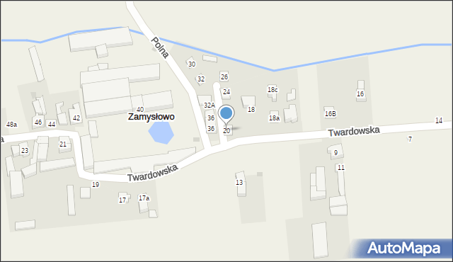 Zamysłowo, Twardowska, 20, mapa Zamysłowo