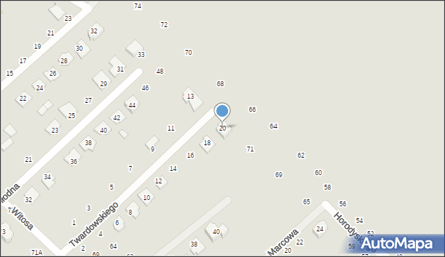 Żyrardów, Twardowskiego Macieja, 20, mapa Żyrardów