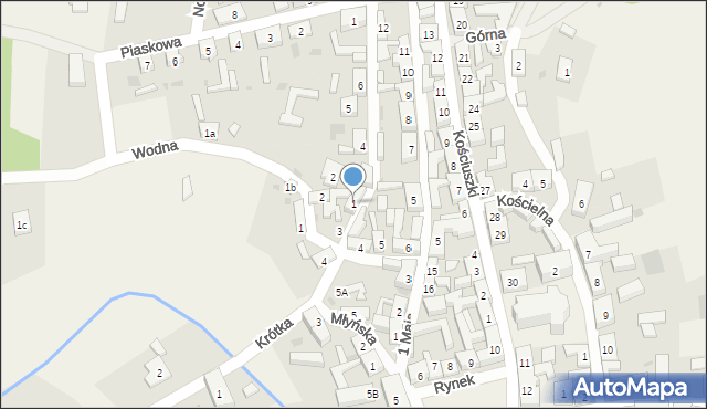 Bledzew, Tylna, 1, mapa Bledzew