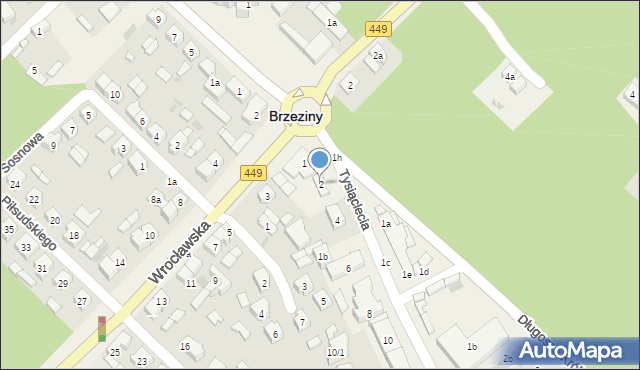 Brzeziny, Tysiąclecia, 2, mapa Brzeziny