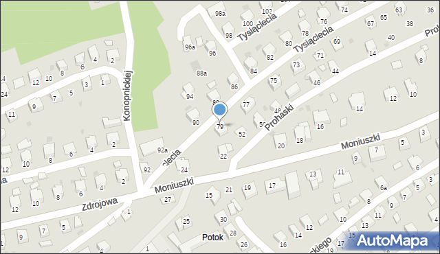 Brzozów, Tysiąclecia, 79, mapa Brzozów