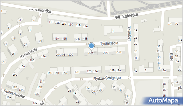 Bytom, Tysiąclecia, 22/5, mapa Bytomia