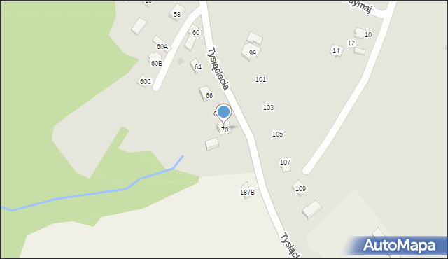 Ciężkowice, Tysiąclecia, 70, mapa Ciężkowice