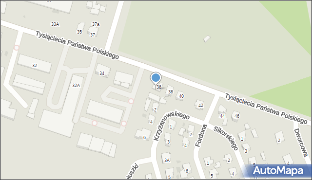 Dąbrowa Białostocka, Tysiąclecia Państwa Polskiego, 36a, mapa Dąbrowa Białostocka