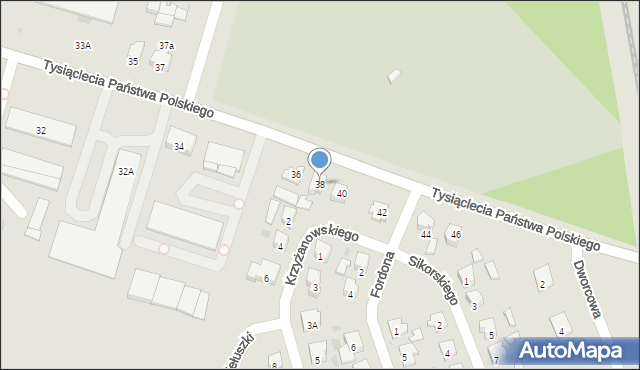 Dąbrowa Białostocka, Tysiąclecia Państwa Polskiego, 38, mapa Dąbrowa Białostocka