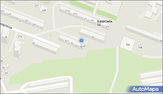 Dąbrowa Górnicza, Tysiąclecia, 31I, mapa Dąbrowa Górnicza