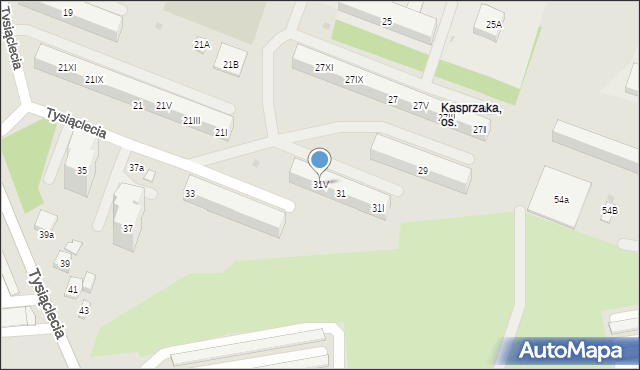 Dąbrowa Górnicza, Tysiąclecia, 31V, mapa Dąbrowa Górnicza