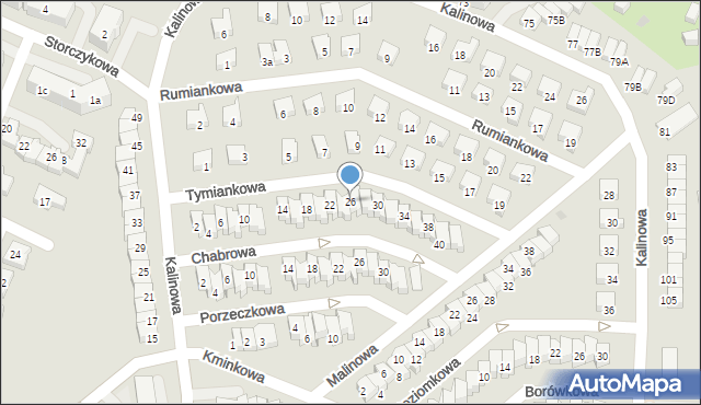 Gdańsk, Tymiankowa, 26, mapa Gdańska