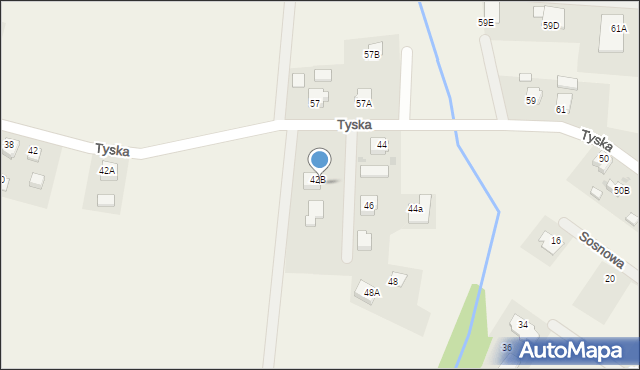 Gostyń, Tyska, 44a, mapa Gostyń