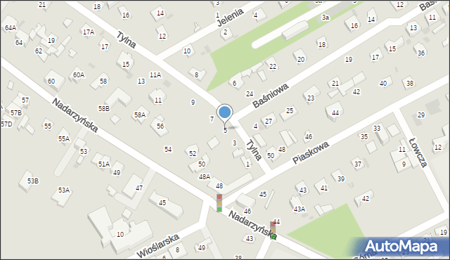 Grodzisk Mazowiecki, Tylna, 5, mapa Grodzisk Mazowiecki