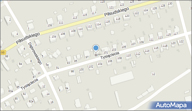 Grudziądz, Tysiąclecia, 99, mapa Grudziądza