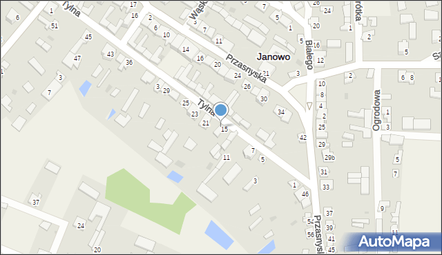 Janowo, Tylna, 17, mapa Janowo