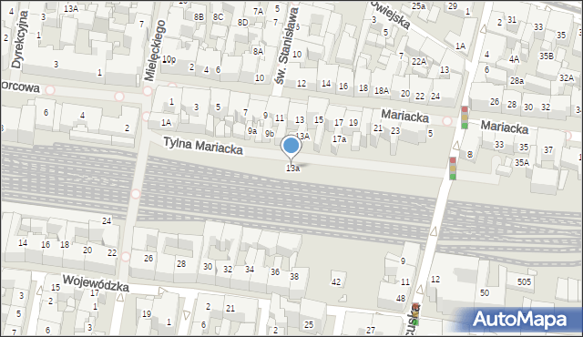 Katowice, Tylna Mariacka, 13a, mapa Katowic