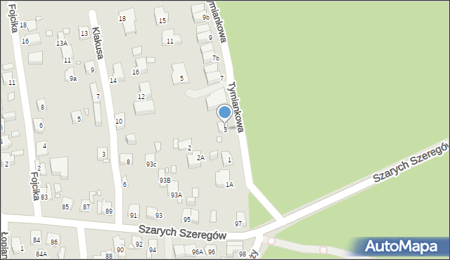 Katowice, Tymiankowa, 3, mapa Katowic