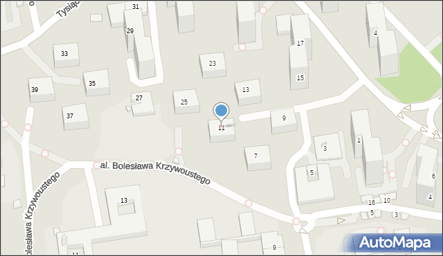 Katowice, Tysiąclecia, 11, mapa Katowic
