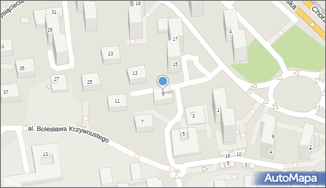 Katowice, Tysiąclecia, 9, mapa Katowic