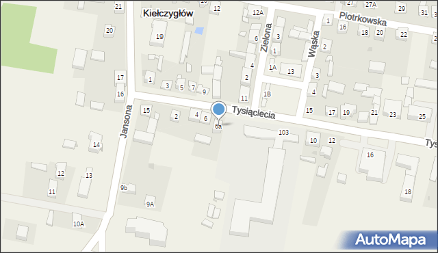 Kiełczygłów, Tysiąclecia, 6a, mapa Kiełczygłów