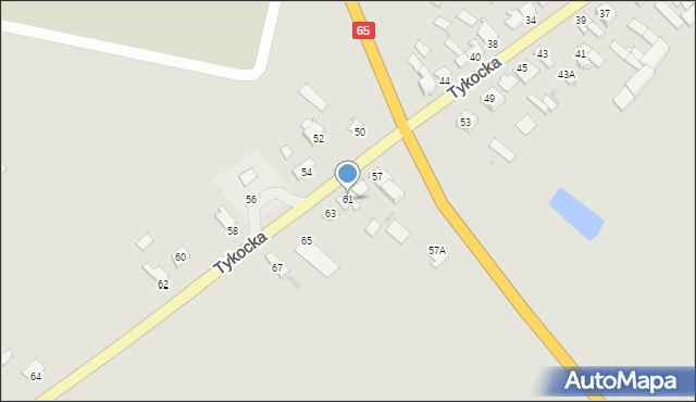 Knyszyn, Tykocka, 61, mapa Knyszyn