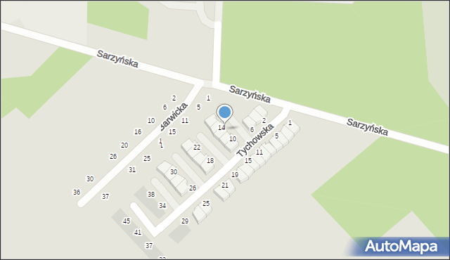 Koszalin, Tychowska, 12, mapa Koszalina