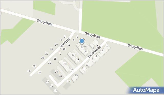 Koszalin, Tychowska, 14, mapa Koszalina