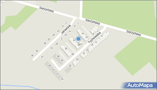 Koszalin, Tychowska, 18, mapa Koszalina