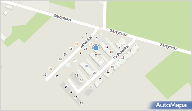 Koszalin, Tychowska, 22, mapa Koszalina